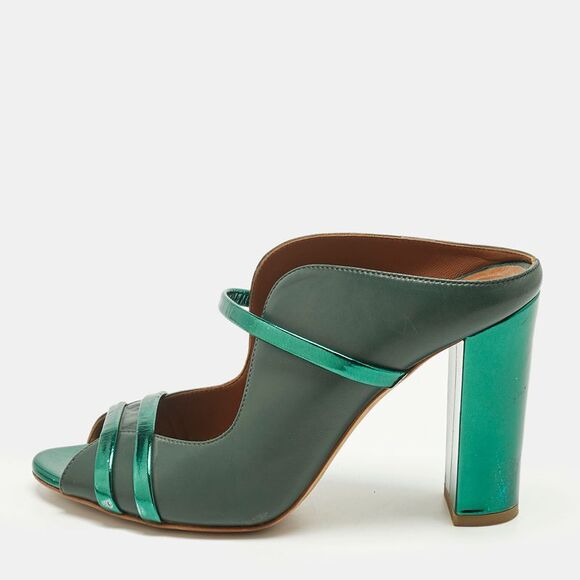 Malone Souliers Green Leather Norah Mules Size 39
